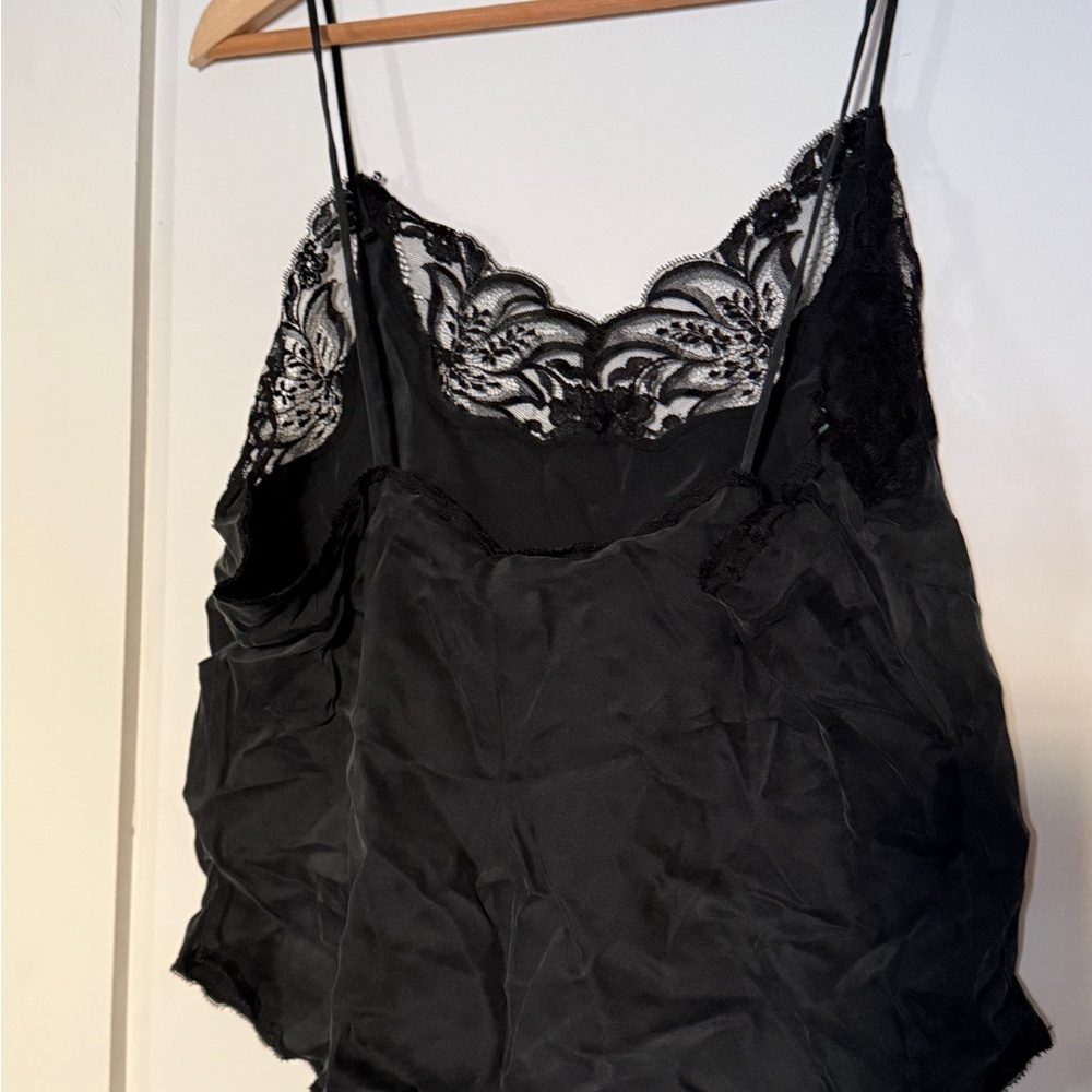Black Lace Trim Cami Top